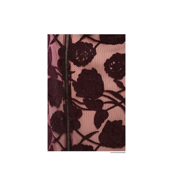 Lulus Alluring Dream Burgundy Floral Mesh Lace Trumpet Midi Dress Size XS - Picture 3 of 15